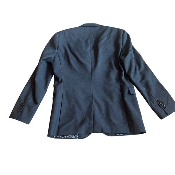 Ted Baker Endurance Navy Blue Check Print Blazer Jacket Designer Size 38R Men's - Picture 7 of 13